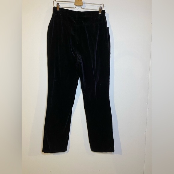 Vintage Bill Blass Jeans Velvet Straight Leg Trousers, Black, Size 14 - Picture 2 of 8